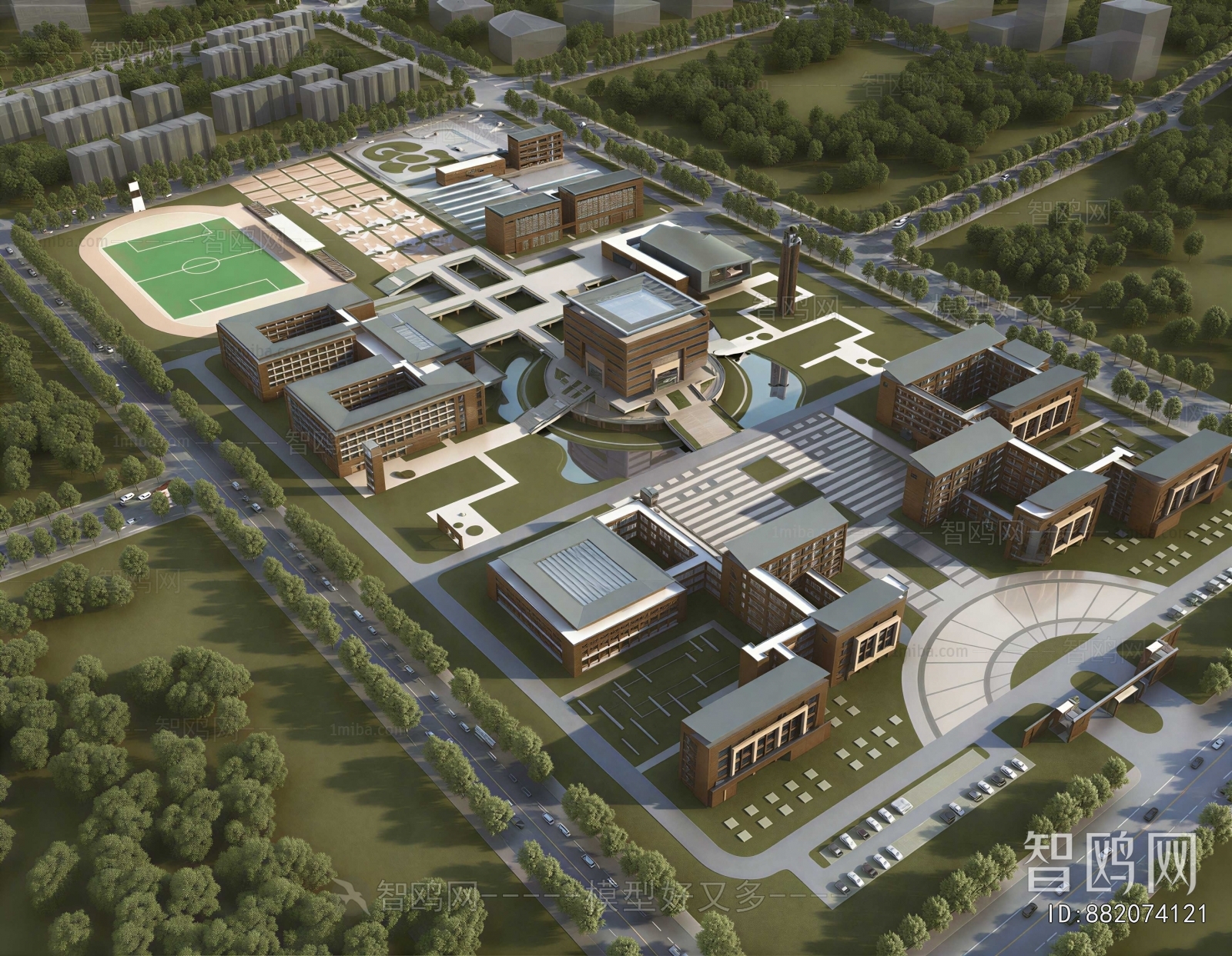Modern Architectural Bird's-eye View Planning