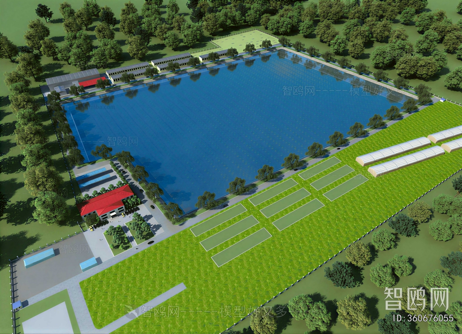 Modern Architectural Bird's-eye View Planning