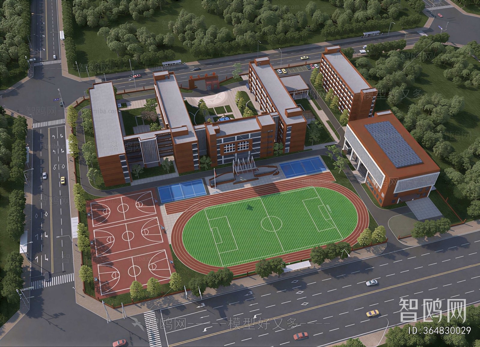Modern Architectural Bird's-eye View Planning