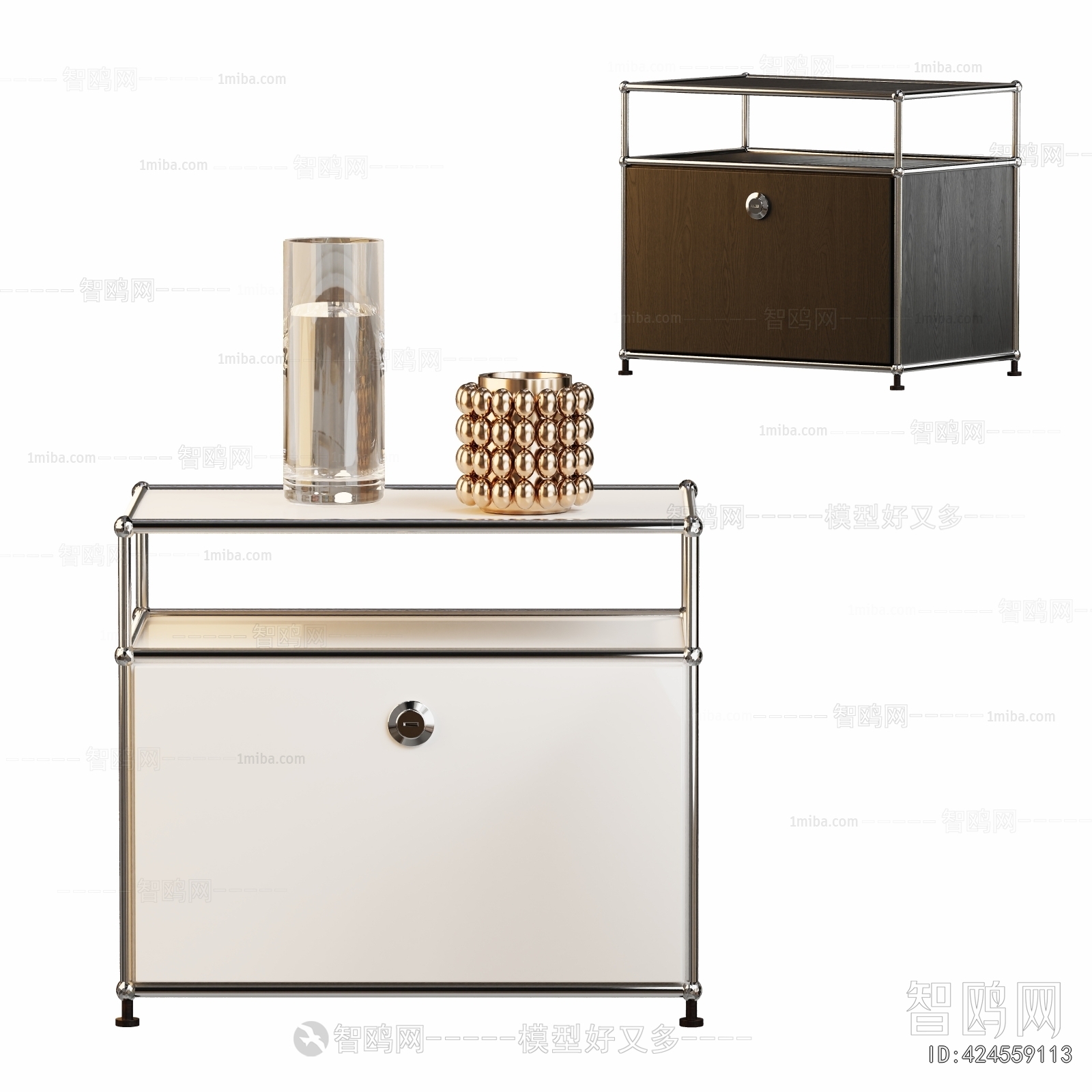 New Chinese Style Bedside Cupboard