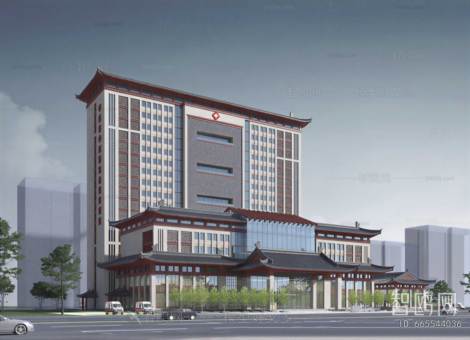 New Chinese Style Appearance Of Commercial Building