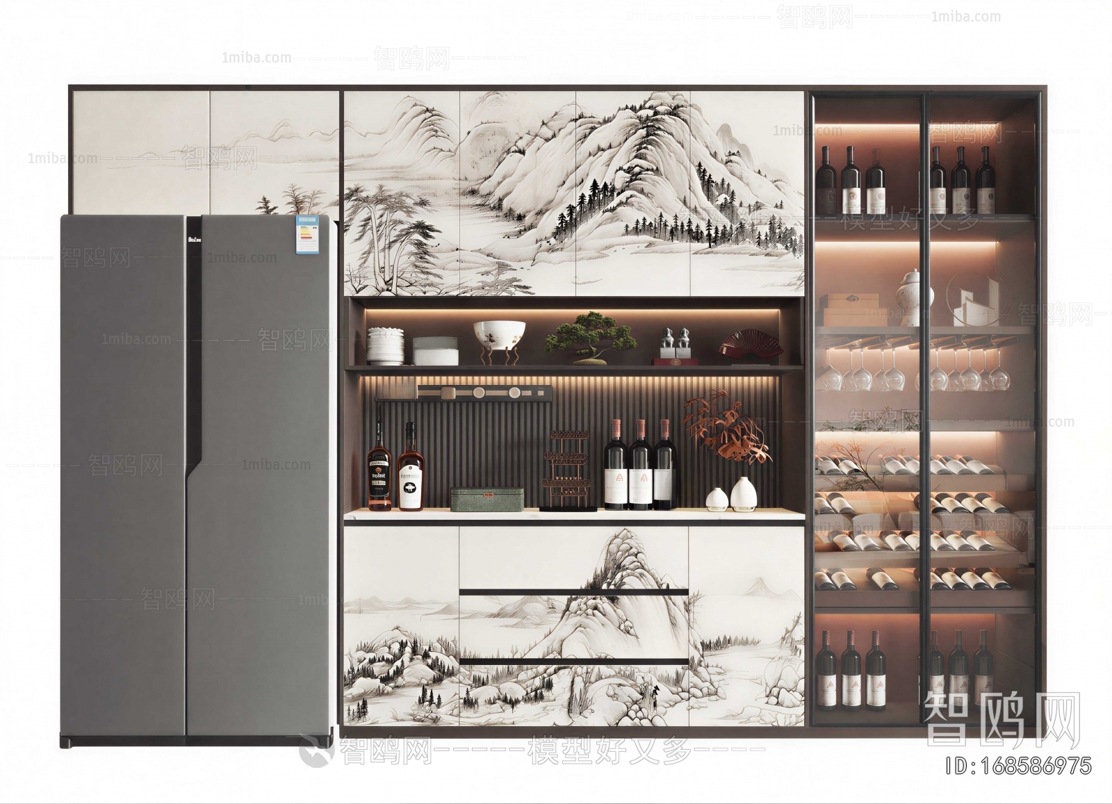 New Chinese Style Wine Cabinet