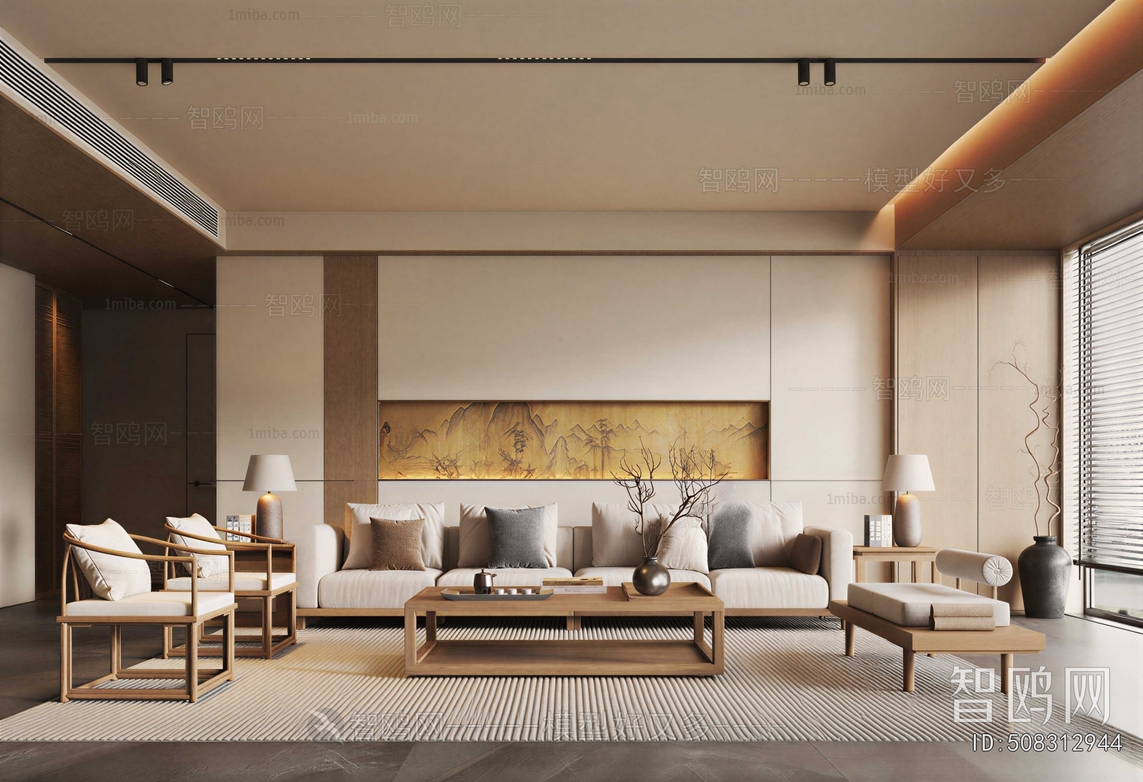 New Chinese Style A Living Room