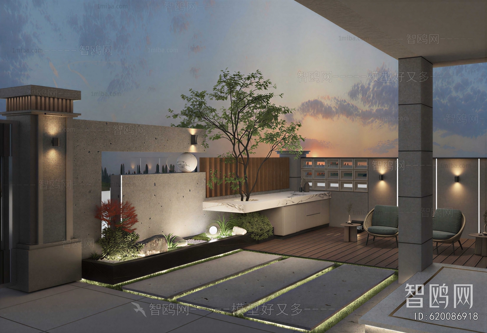 Modern Courtyard/landscape