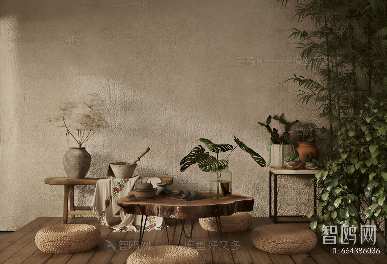 Wabi-sabi Style Tea Tables And Chairs