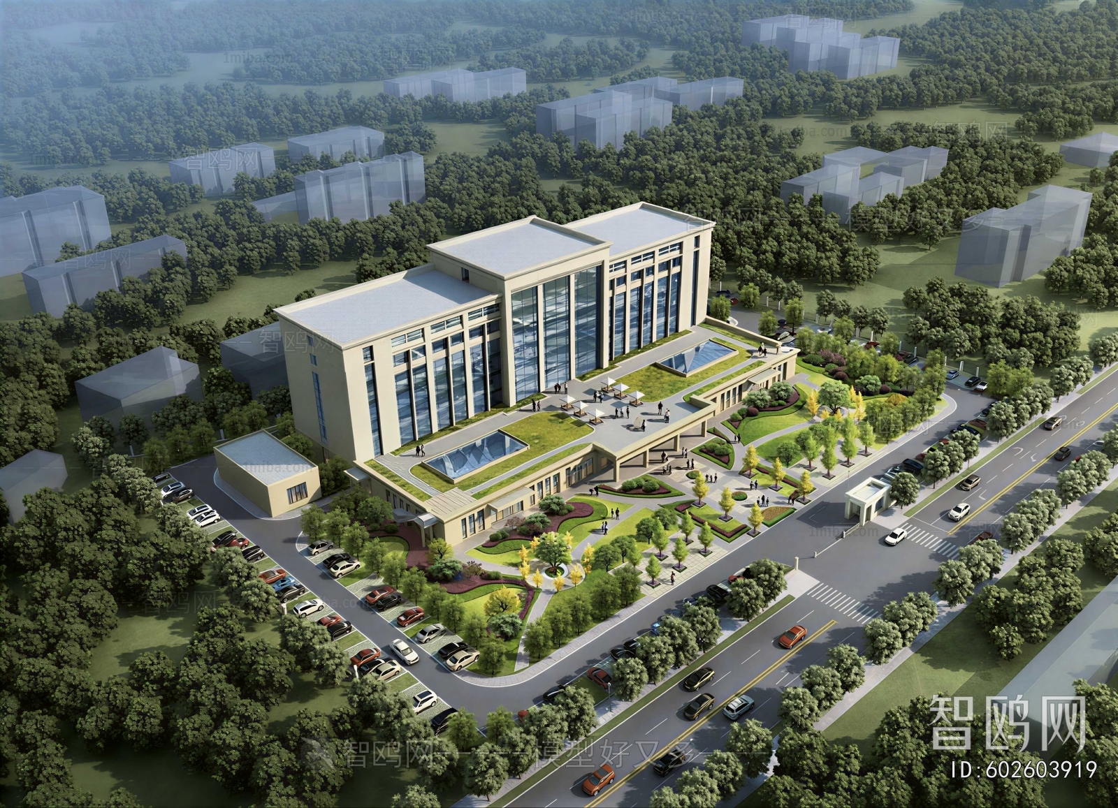 Modern Architectural Bird's-eye View Planning