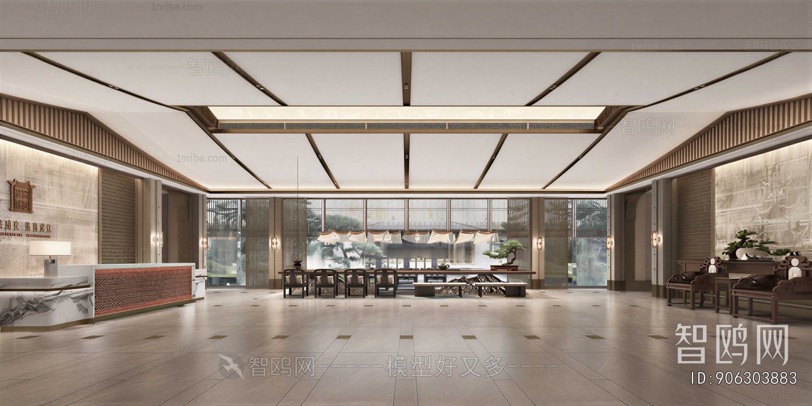 New Chinese Style Real Estate Sales Office