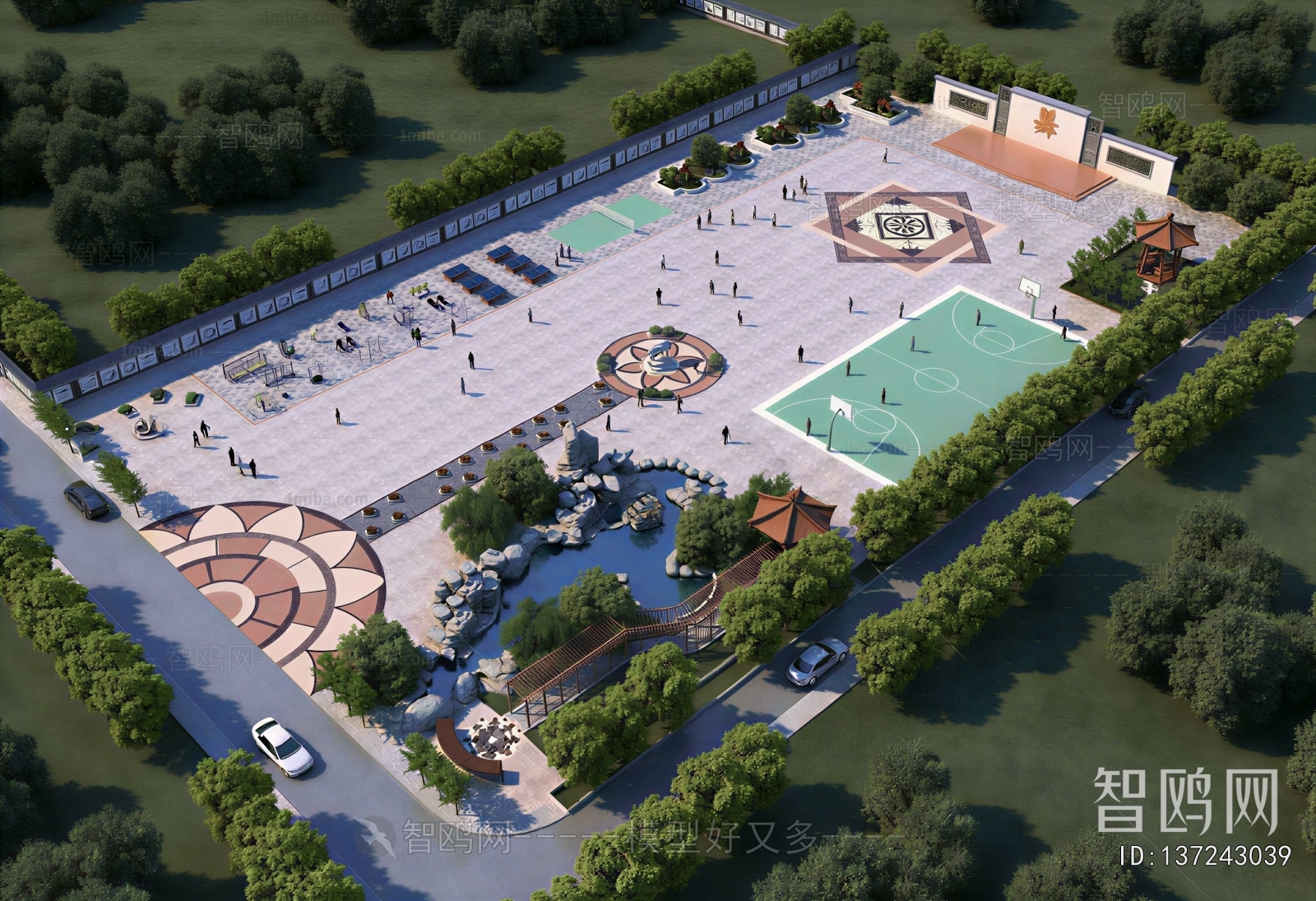 Modern Architectural Bird's-eye View Planning