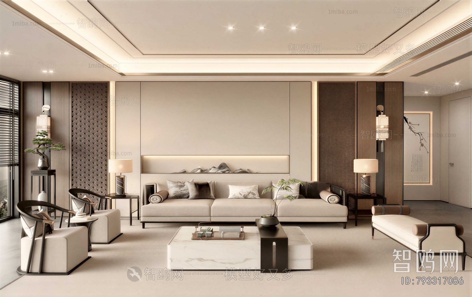 New Chinese Style A Living Room