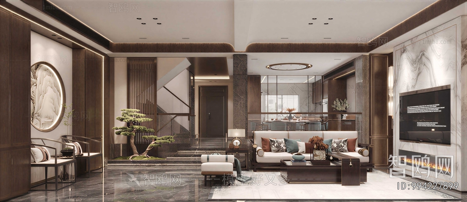 New Chinese Style A Living Room