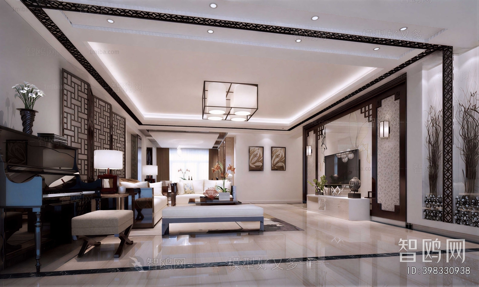 New Chinese Style A Living Room