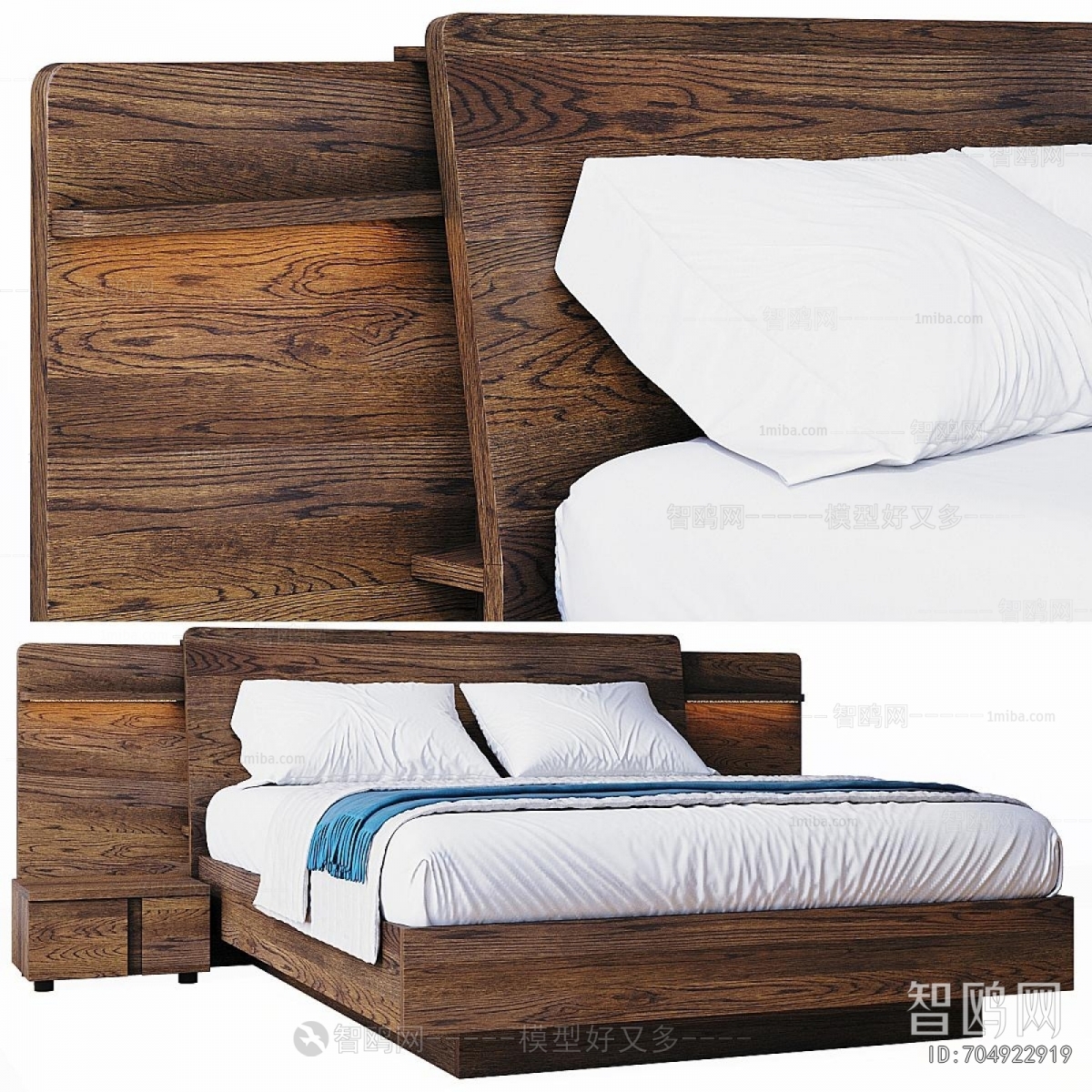 Wabi-sabi Style Double Bed