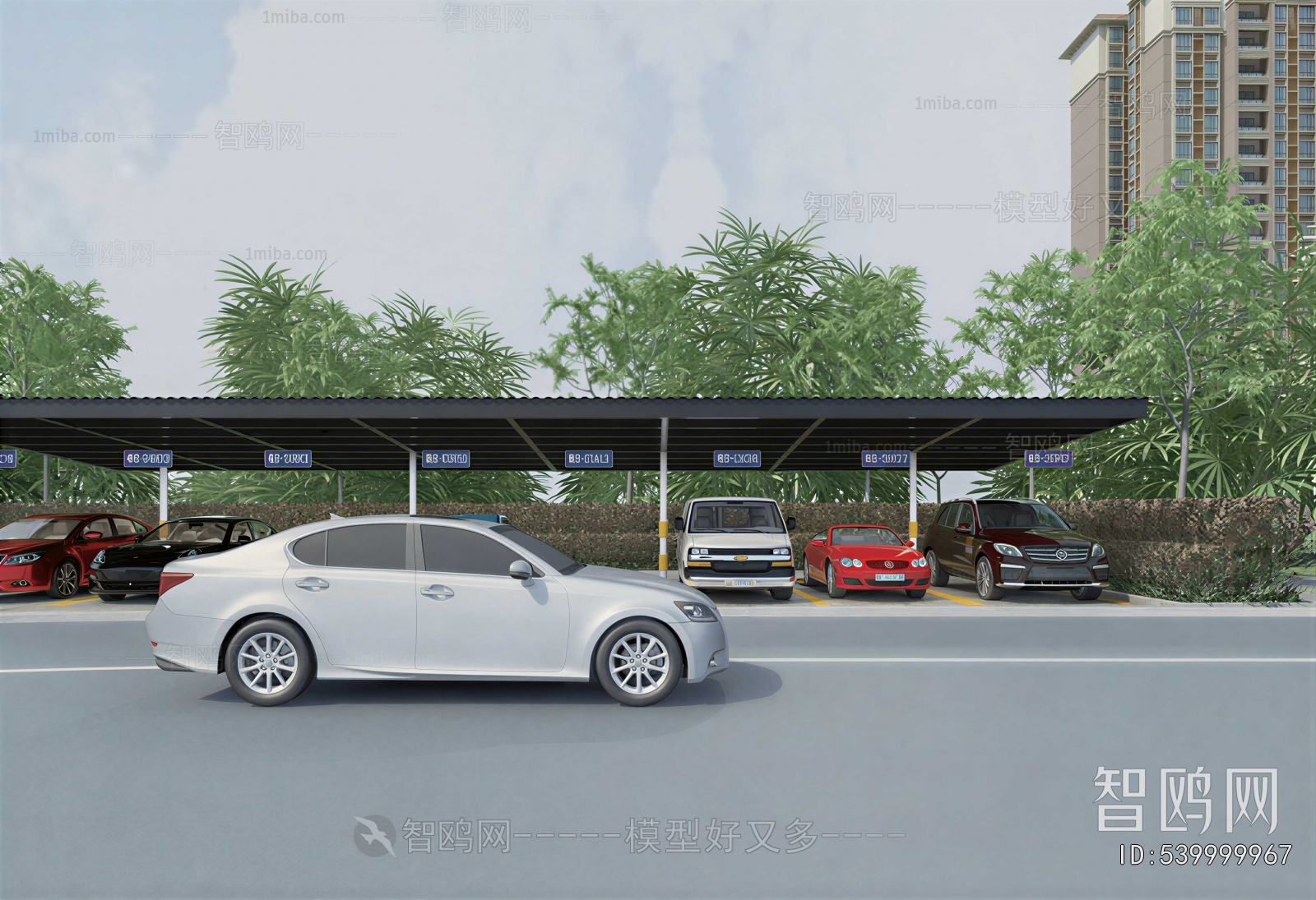 Modern Outdoor Parking Lot