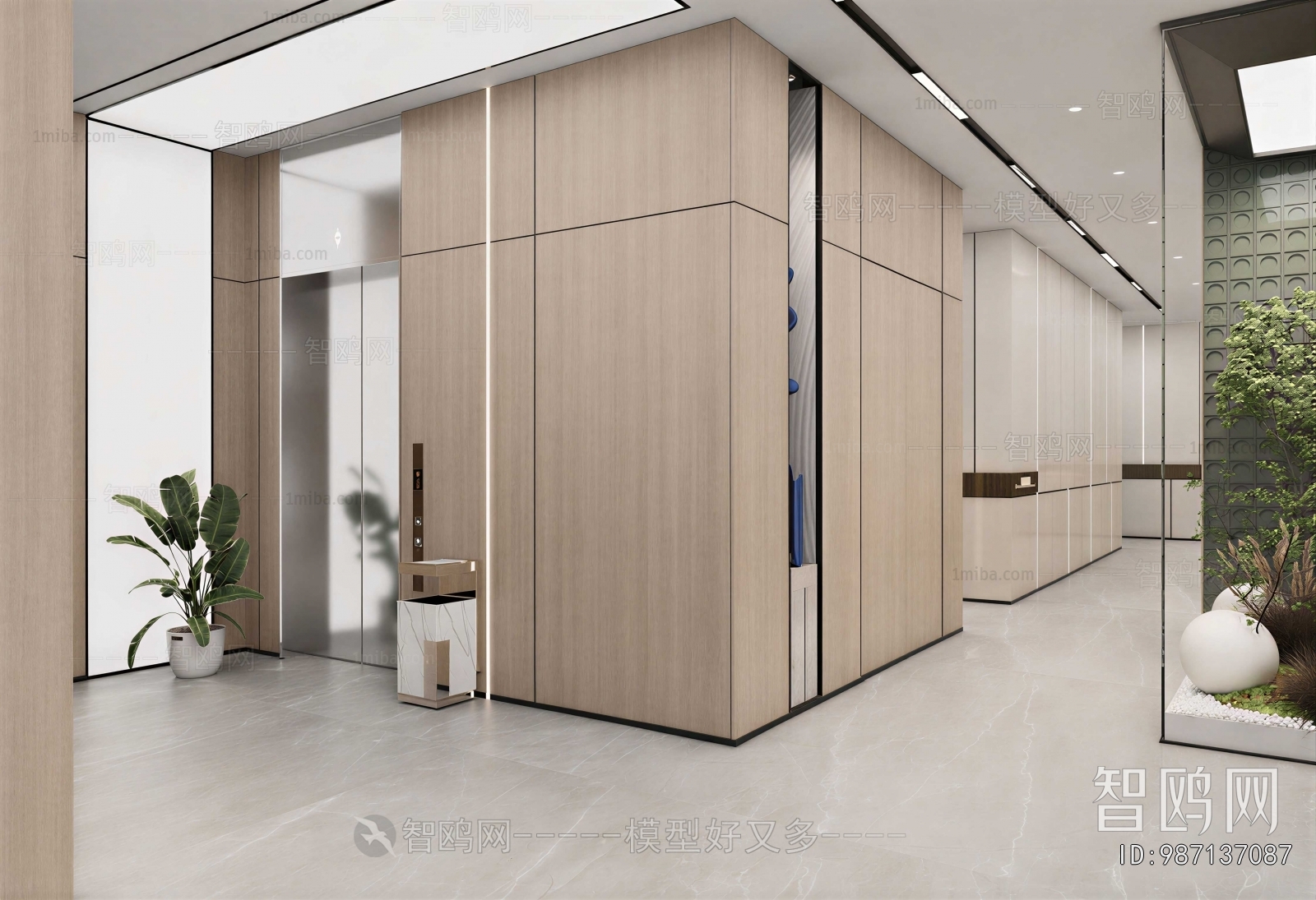 Modern Office Elevator Hall