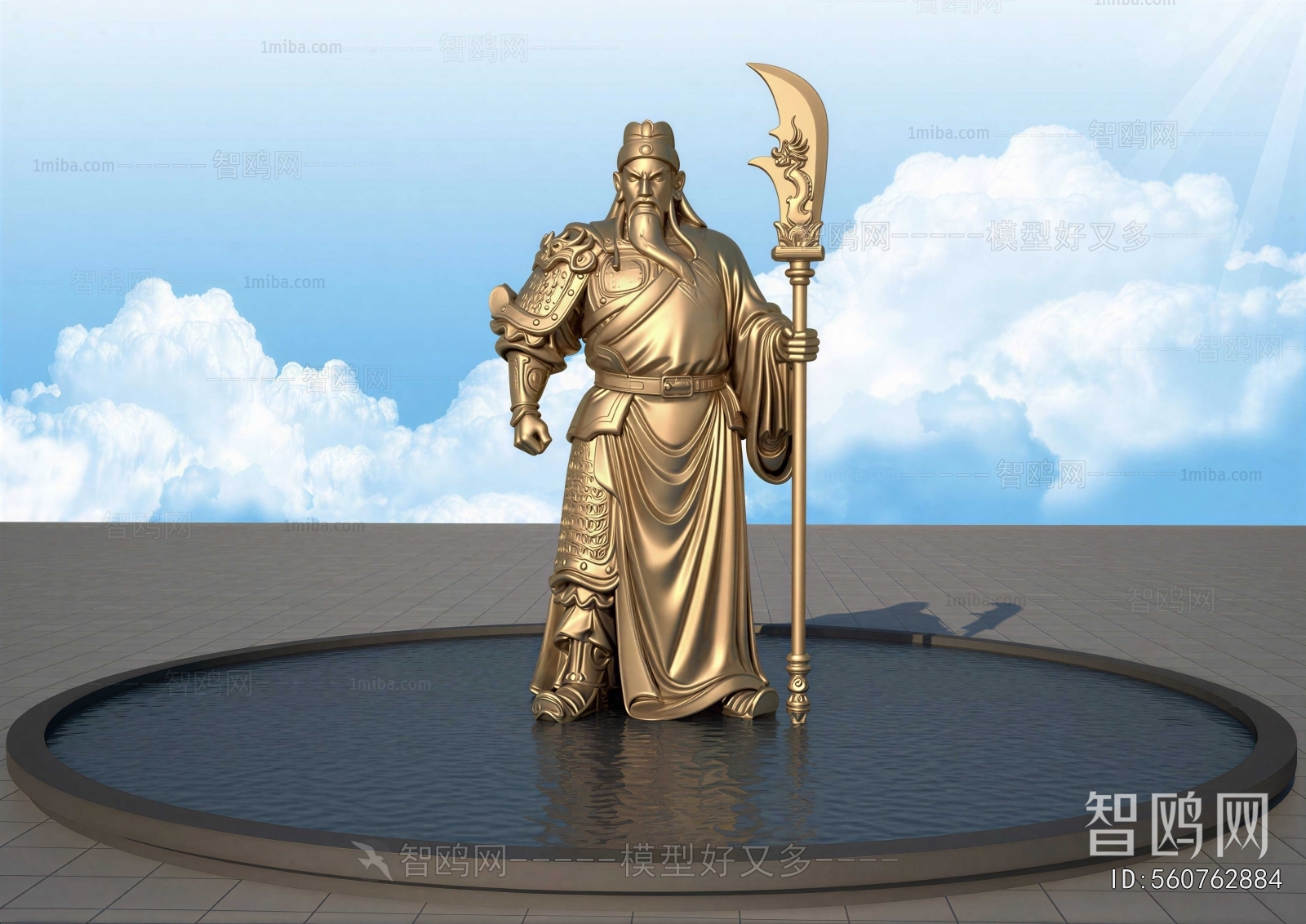 New Chinese Style Sculpture Sketch