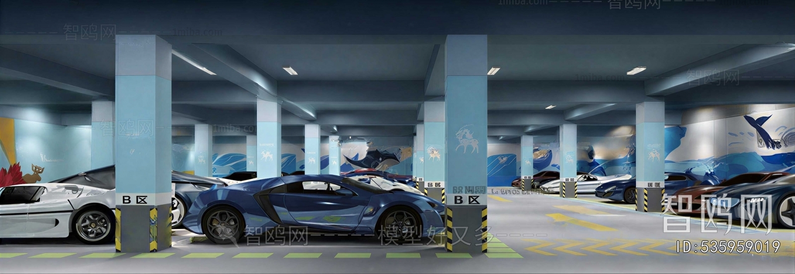 Modern Underground Parking Lot