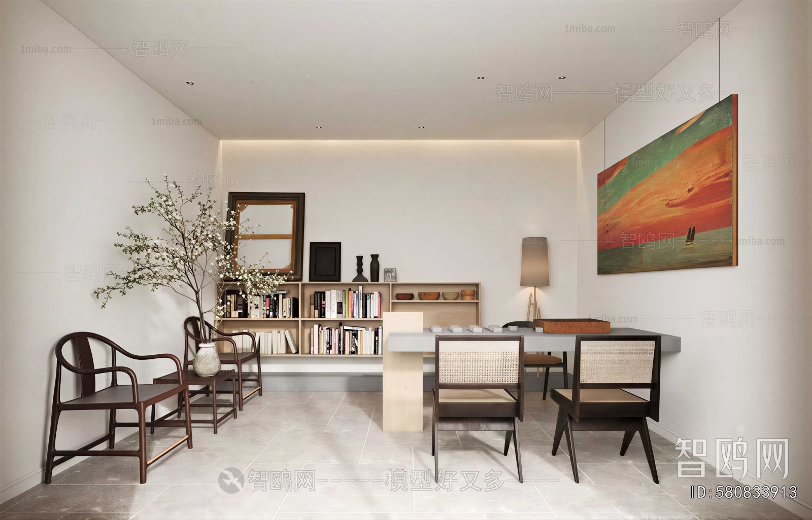 New Chinese Style Study Space