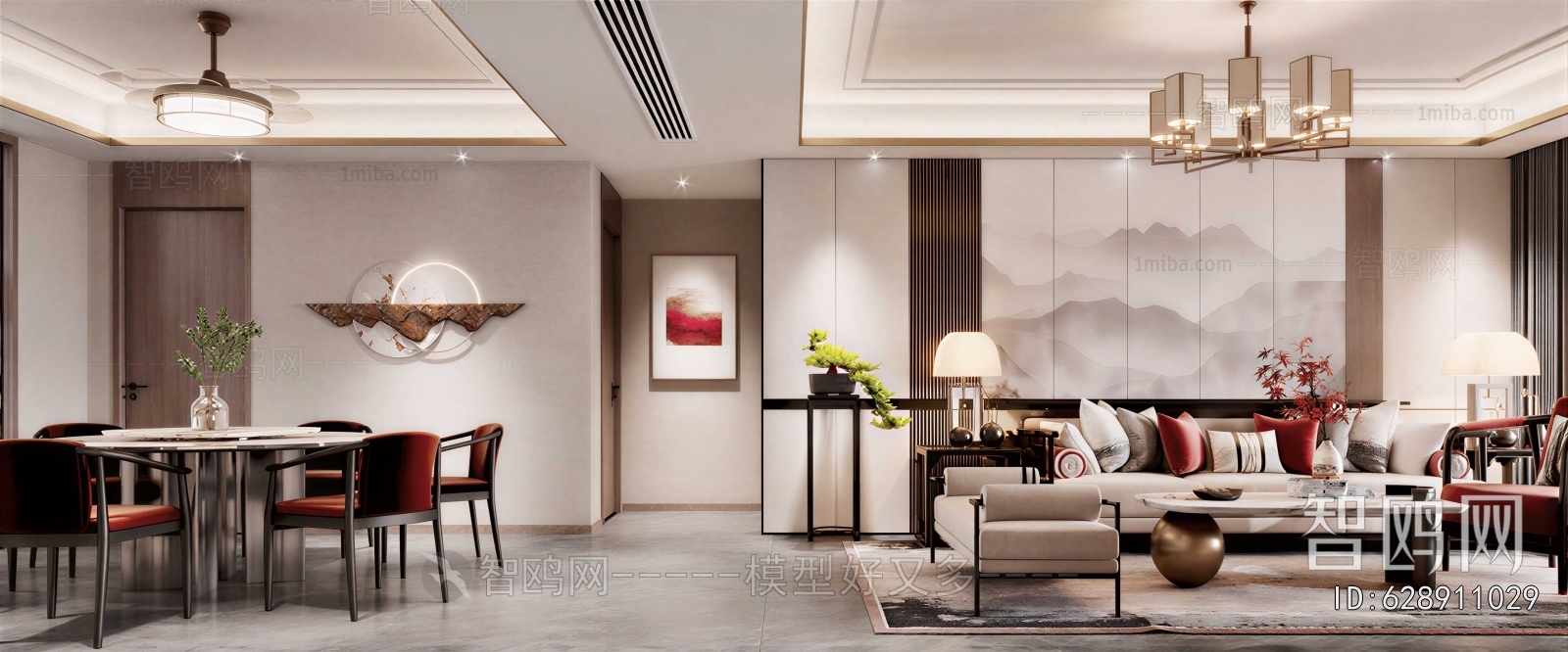 New Chinese Style A Living Room