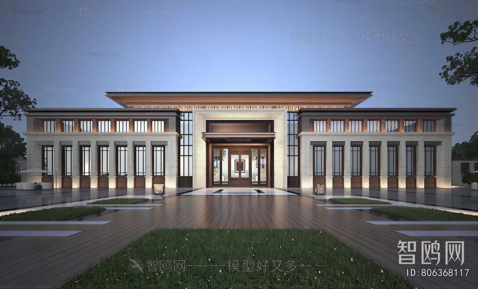 New Chinese Style Appearance Of Commercial Building