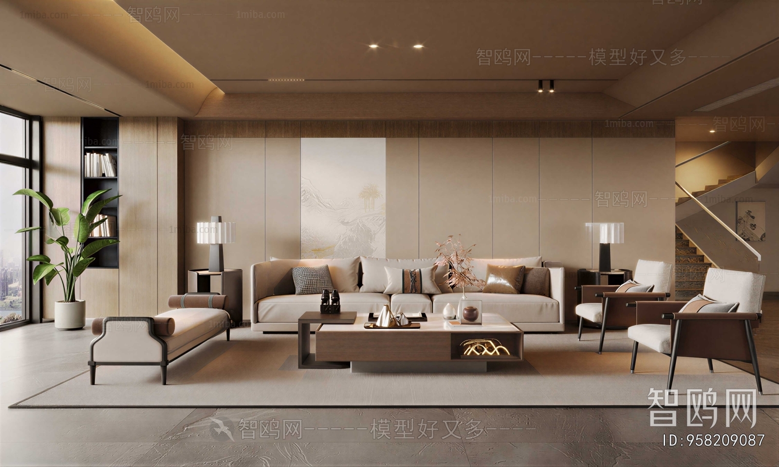 New Chinese Style A Living Room