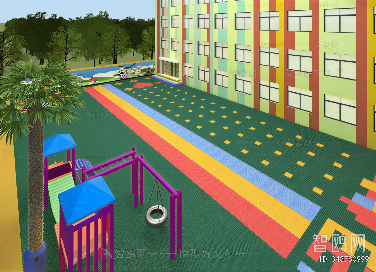 Modern Outdoor Space In Kindergarten