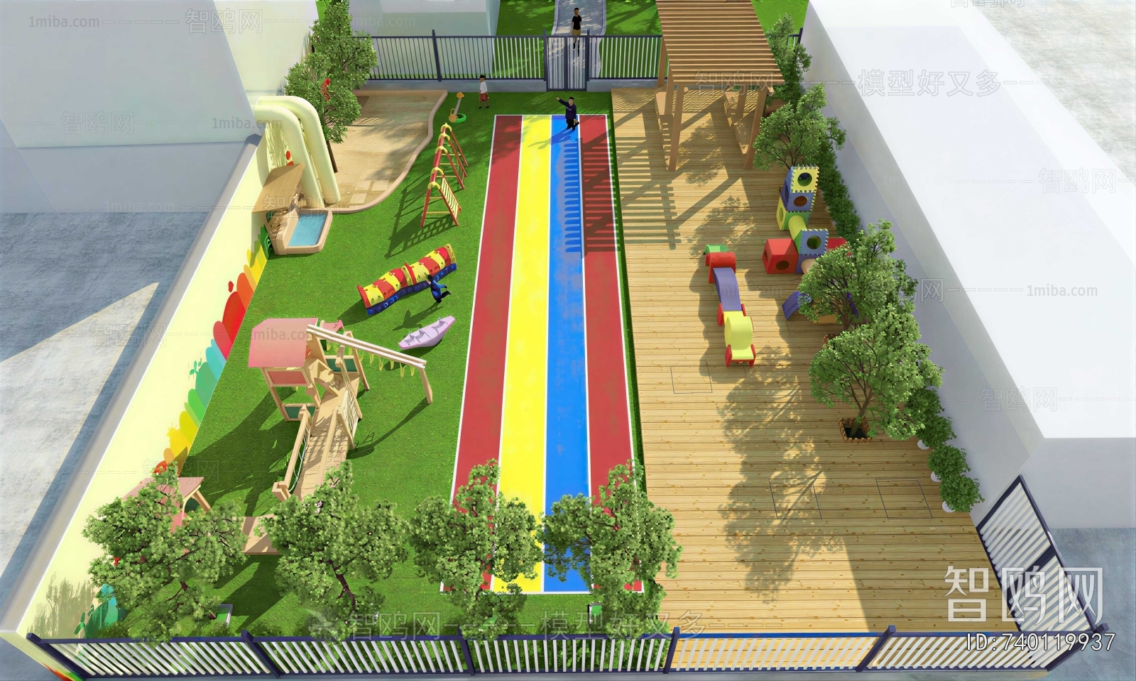 Modern Outdoor Space In Kindergarten
