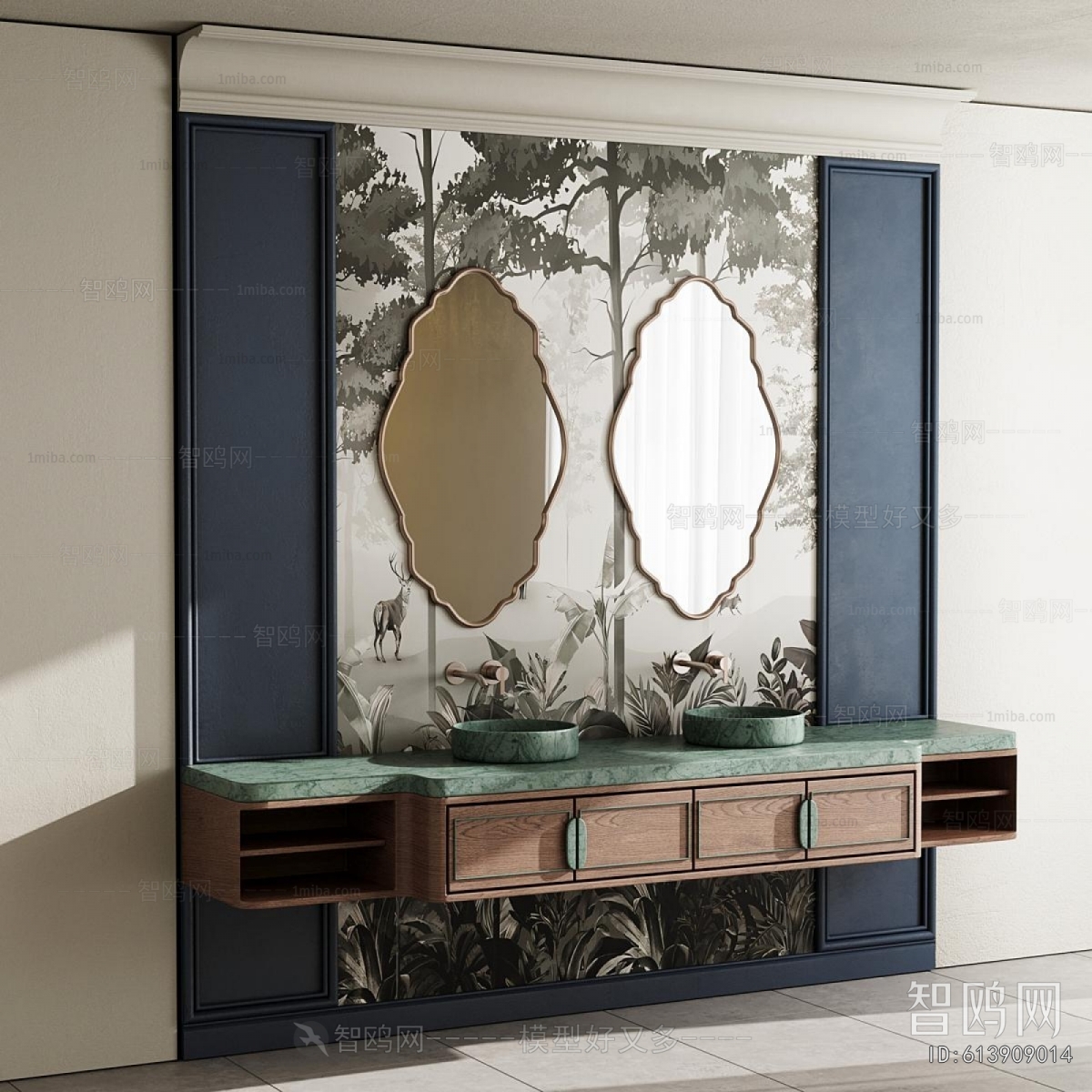 New Chinese Style Bathroom Cabinet