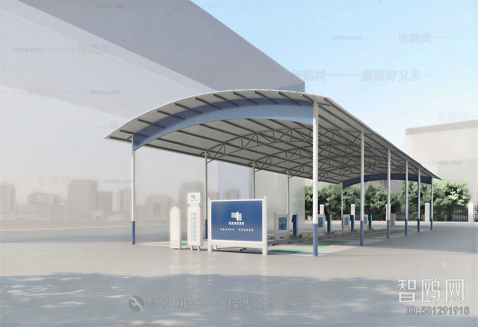 Modern Outdoor Parking Lot