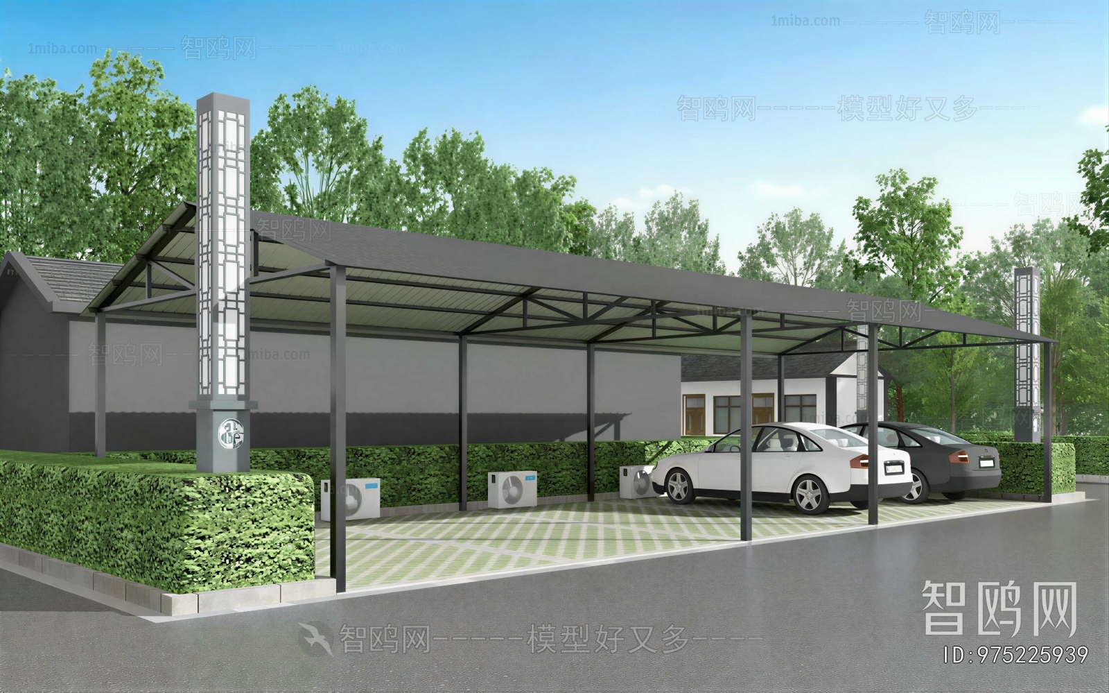 Modern Outdoor Parking Lot