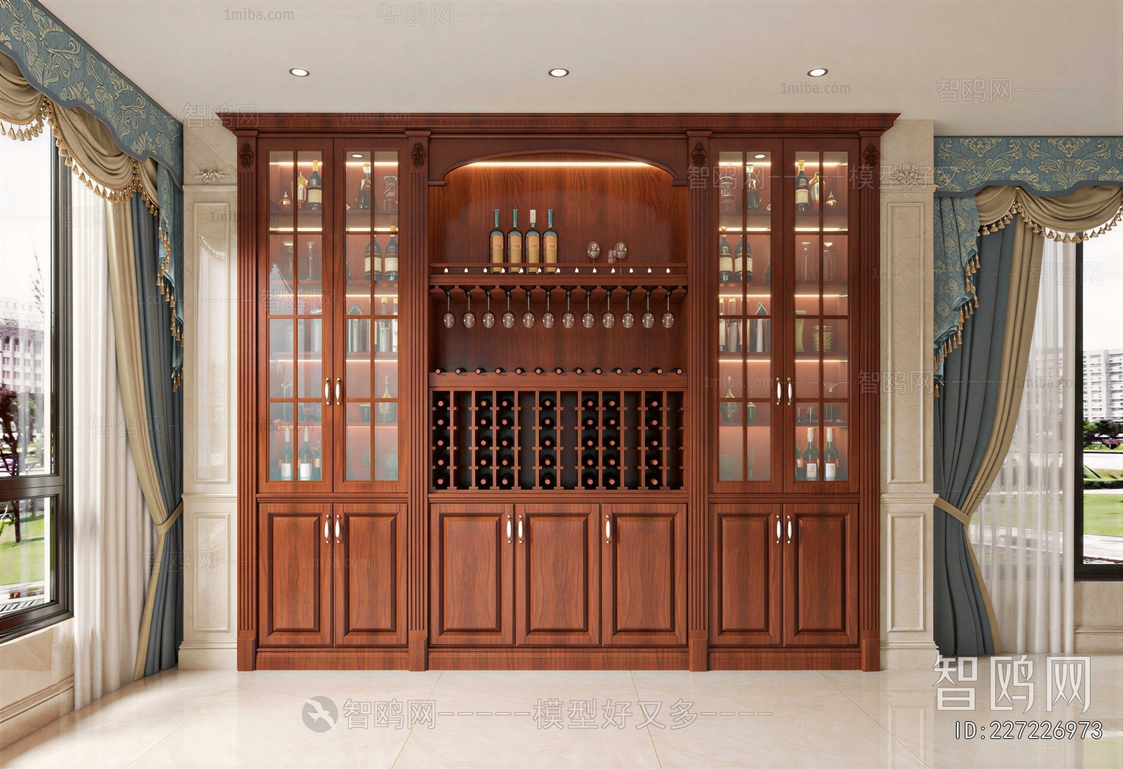 New Chinese Style Wine Cabinet