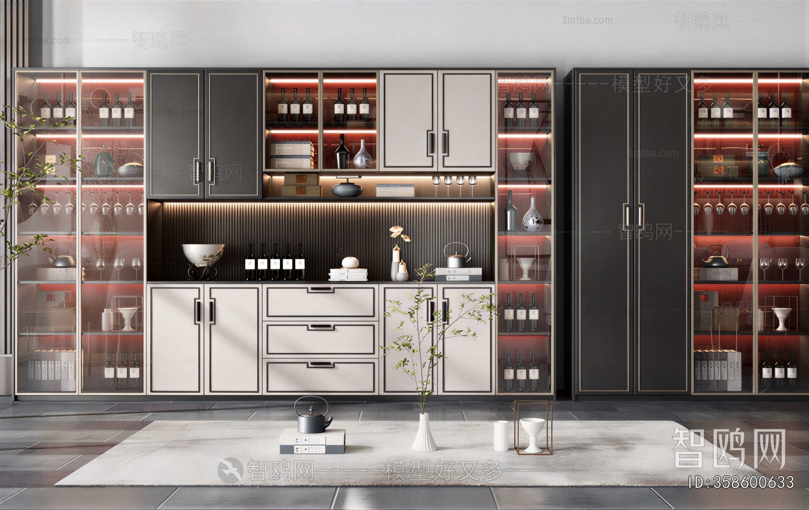 New Chinese Style Wine Cabinet