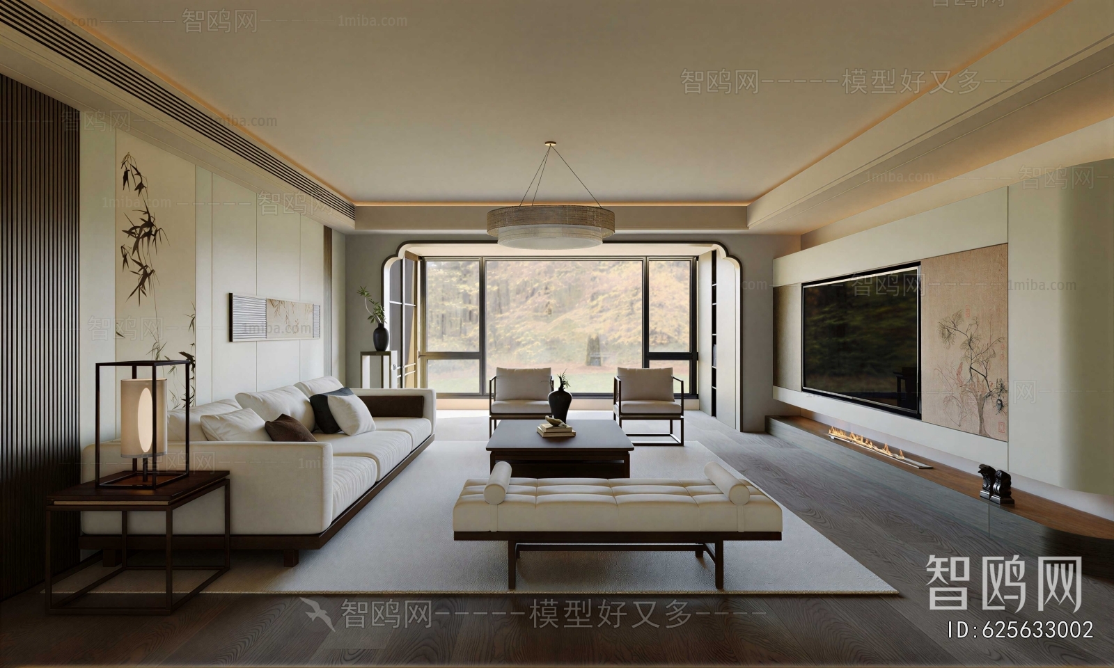 New Chinese Style A Living Room