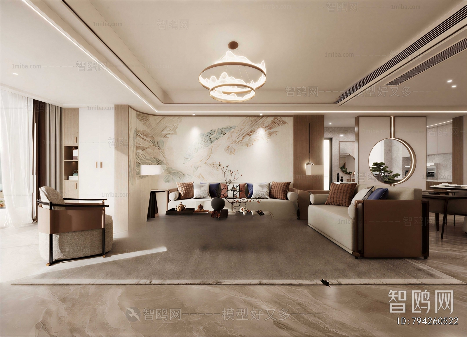 New Chinese Style A Living Room