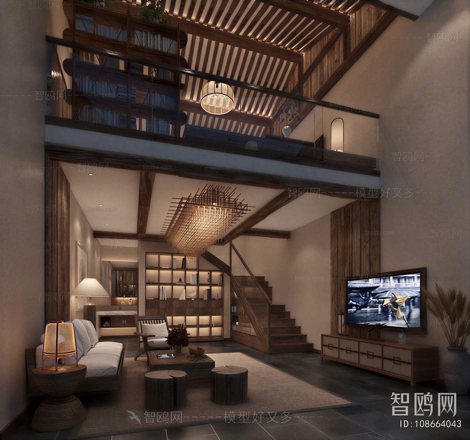 New Chinese Style A Living Room
