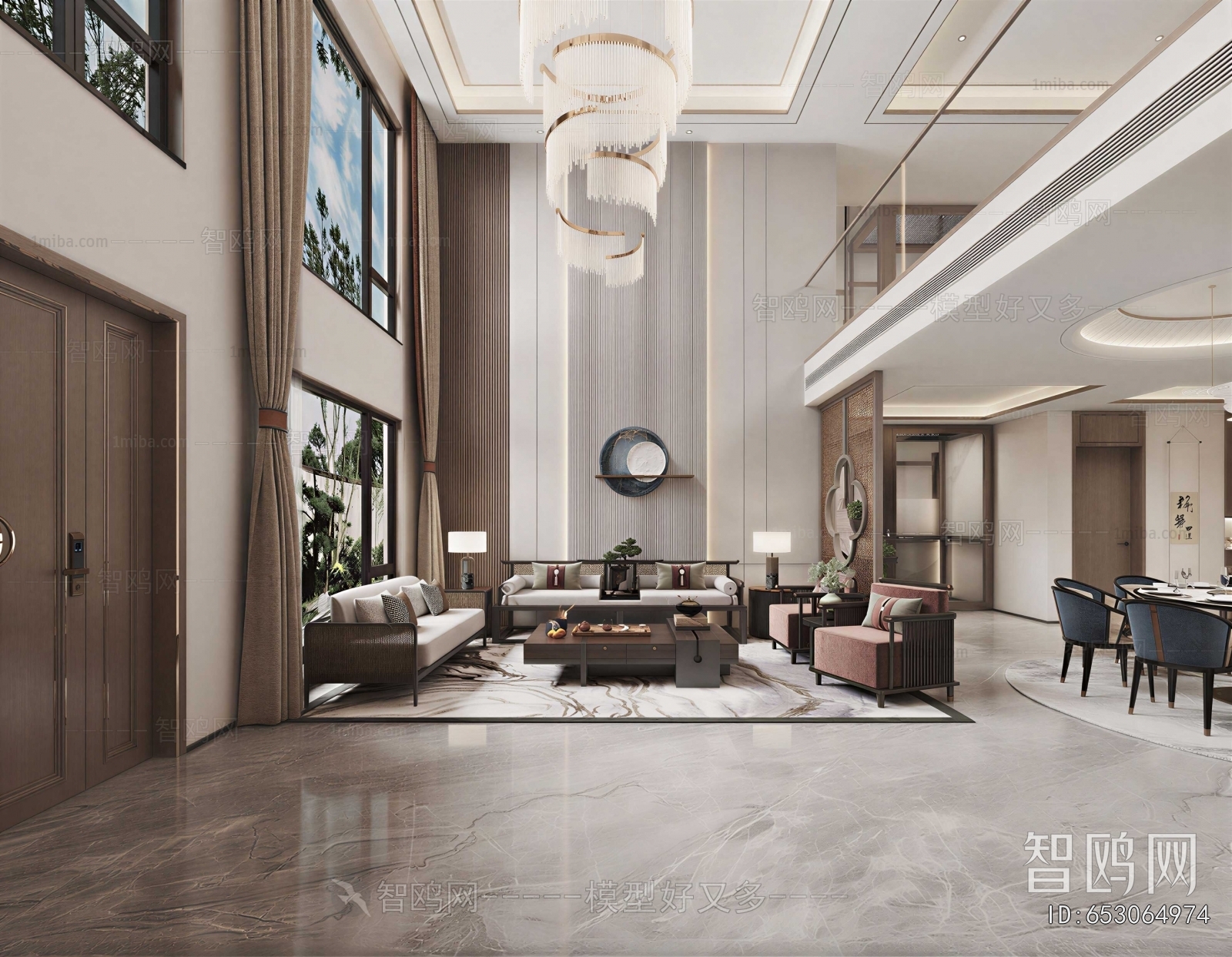 New Chinese Style A Living Room