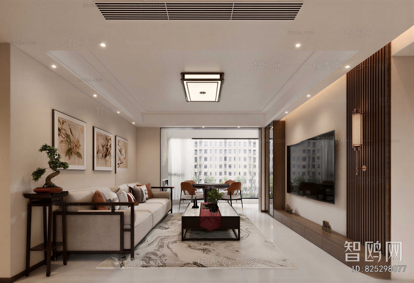 New Chinese Style A Living Room