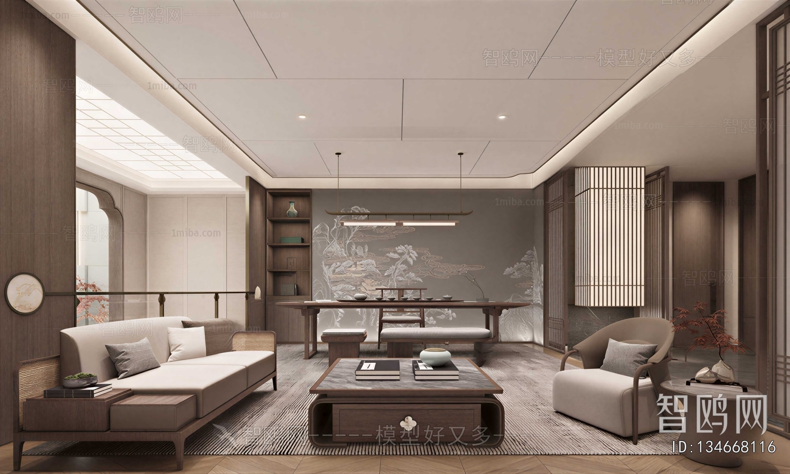 New Chinese Style A Living Room