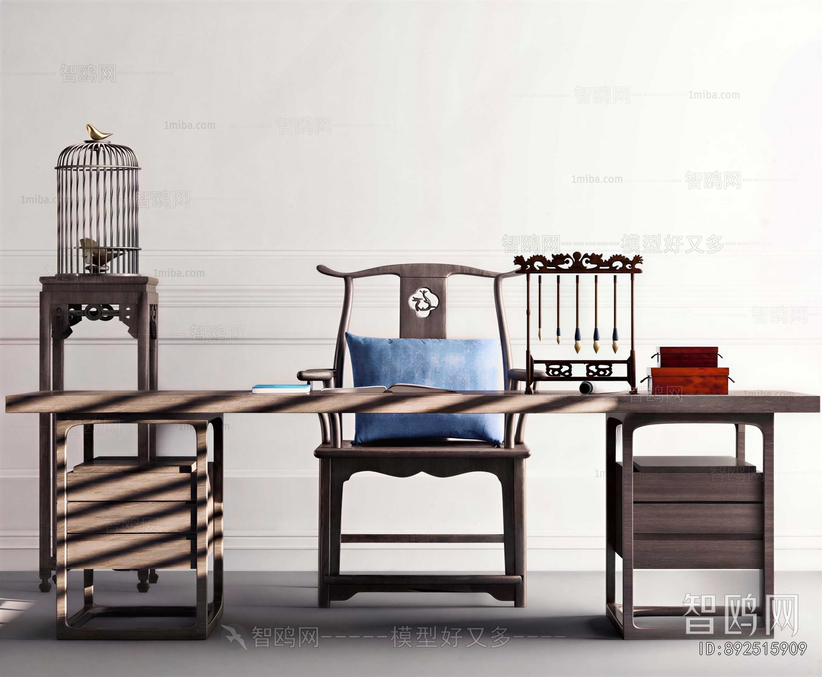 New Chinese Style Computer Desk And Chair