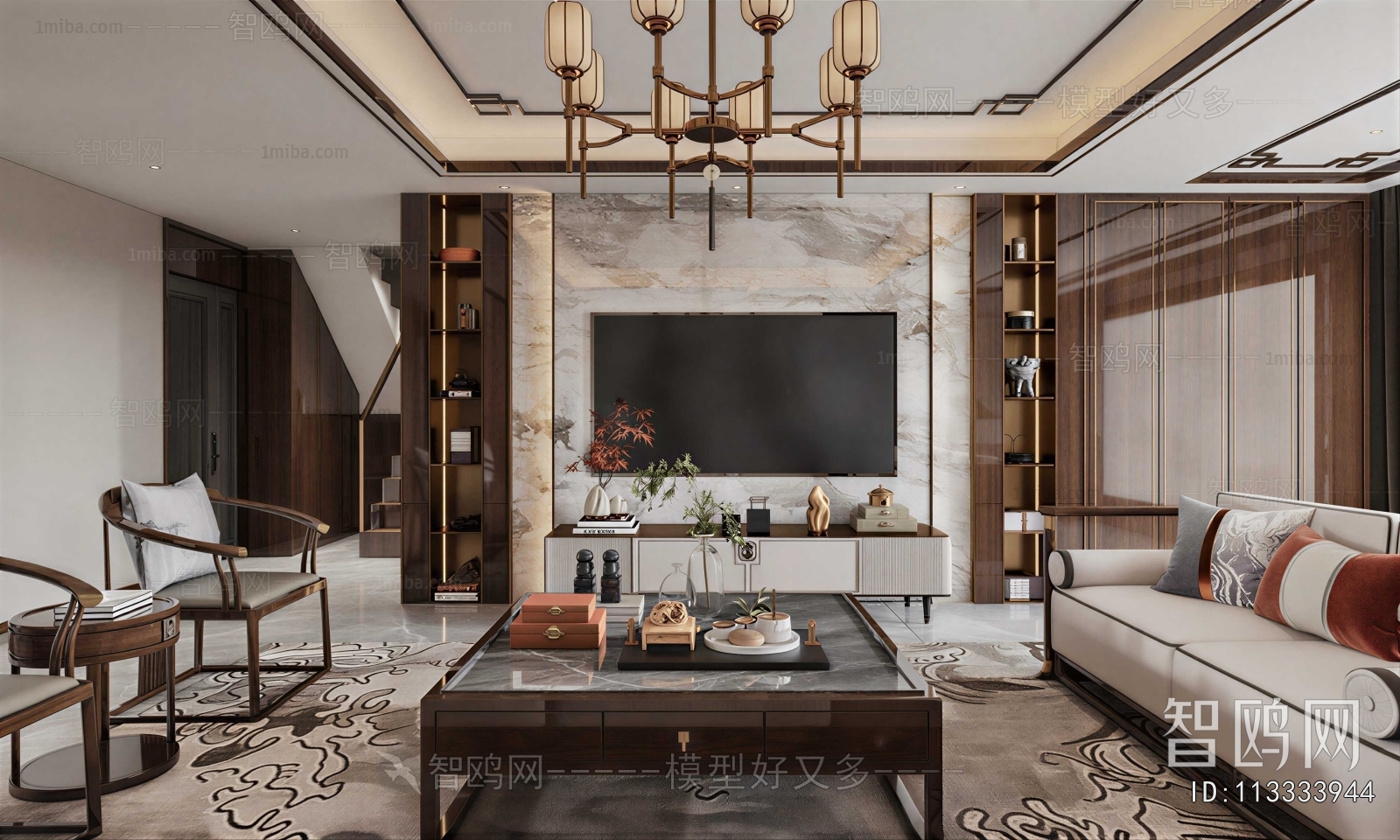 New Chinese Style A Living Room