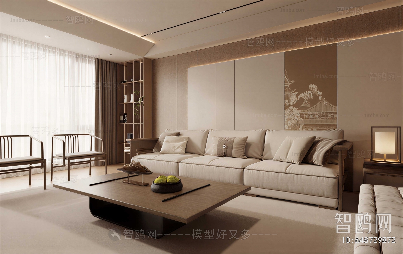 New Chinese Style A Living Room
