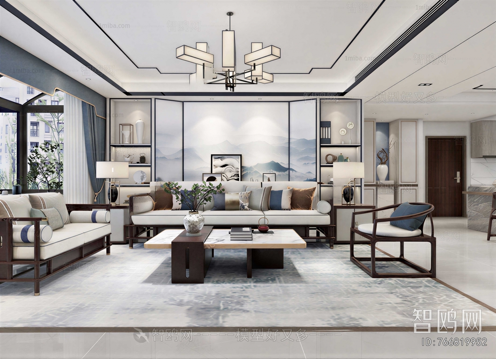New Chinese Style A Living Room