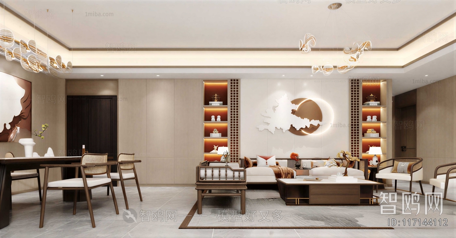 New Chinese Style A Living Room