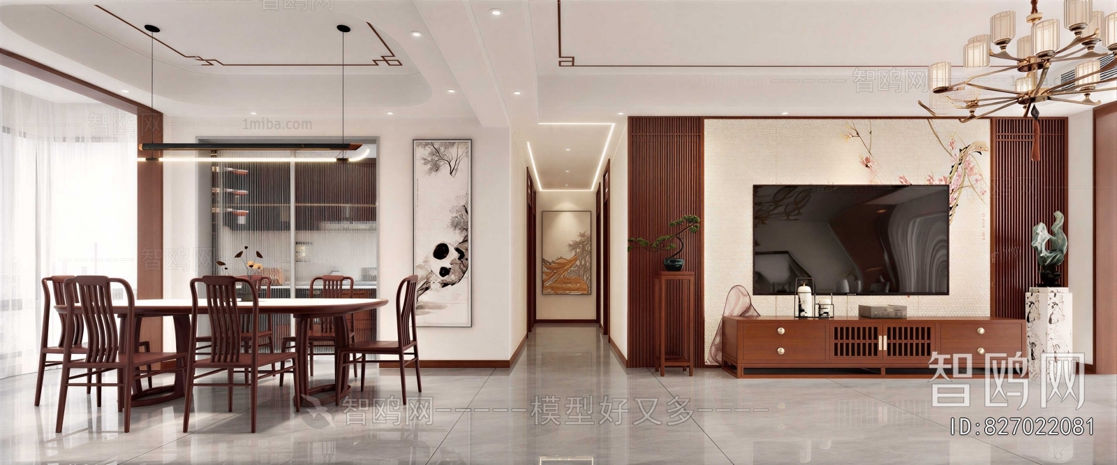 New Chinese Style A Living Room
