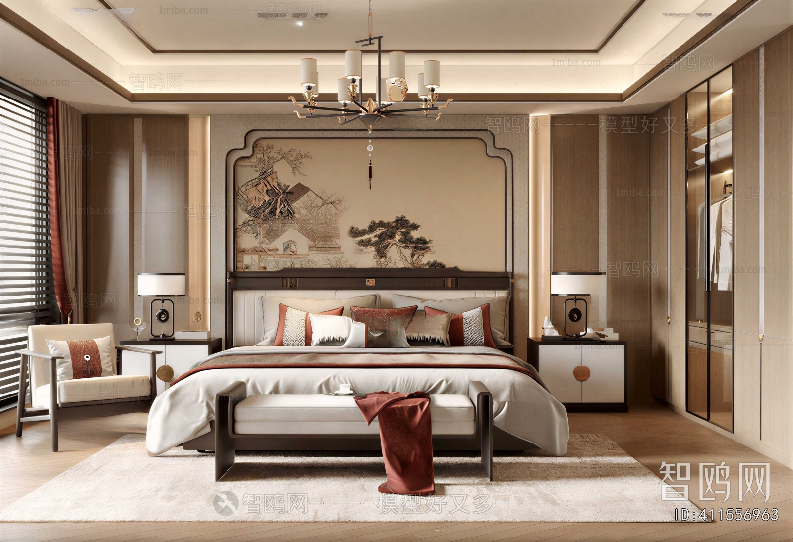 New Chinese Style Bedroom