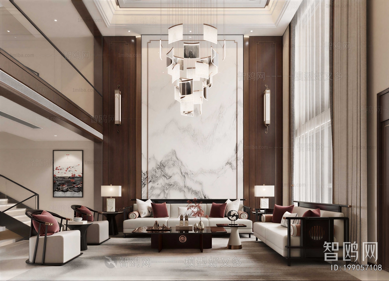 New Chinese Style A Living Room