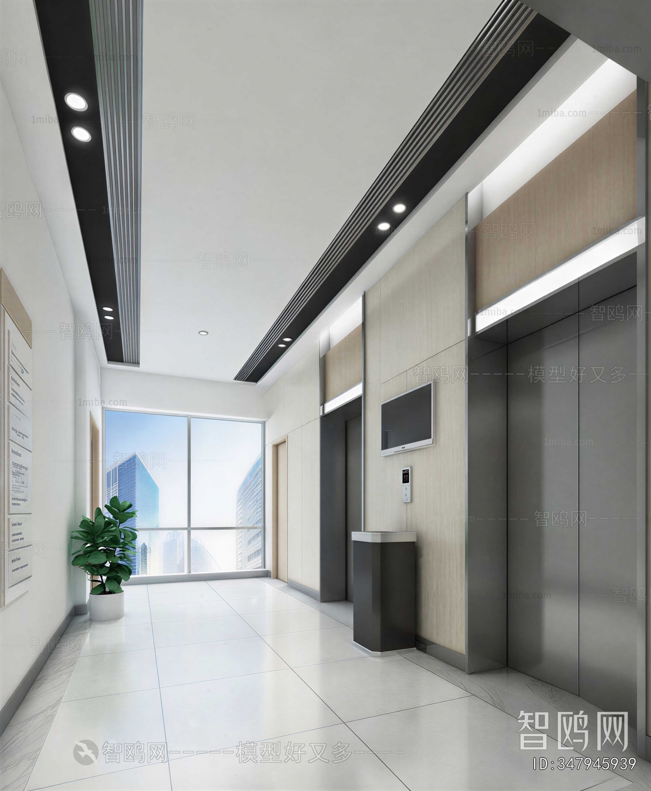 Modern Office Elevator Hall