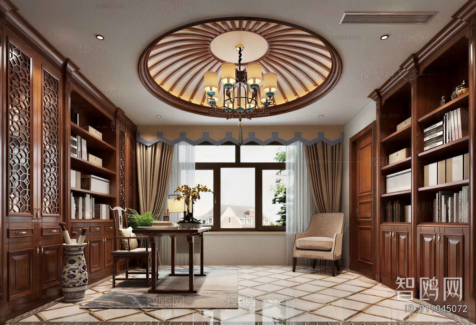 New Chinese Style Study Space
