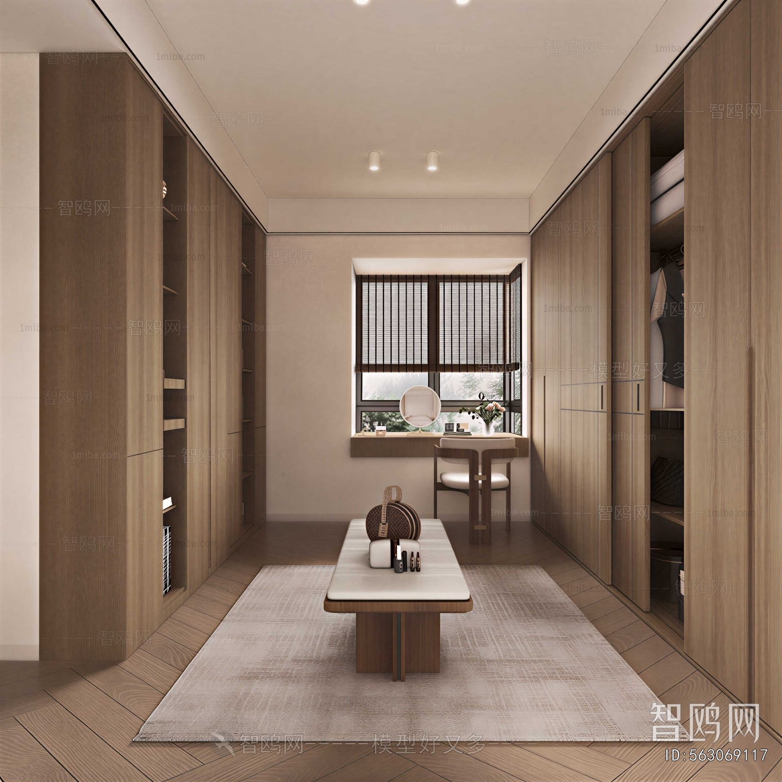 New Chinese Style Clothes Storage Area