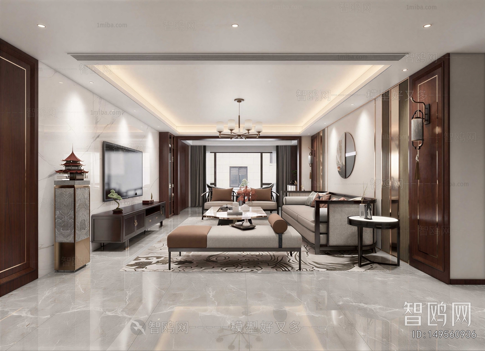 New Chinese Style A Living Room