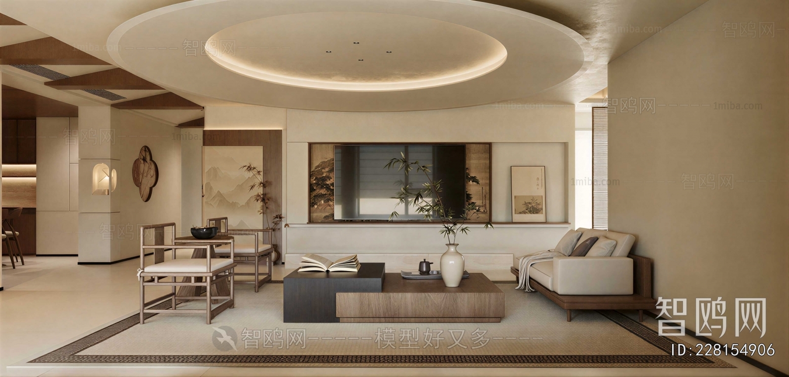 New Chinese Style A Living Room